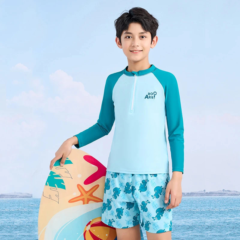 Swimming Suits For Boys Two Piece Swimsuit Children Kids Swimwear Teenage Beachwear Fast Dry Big Size Swim Trunks