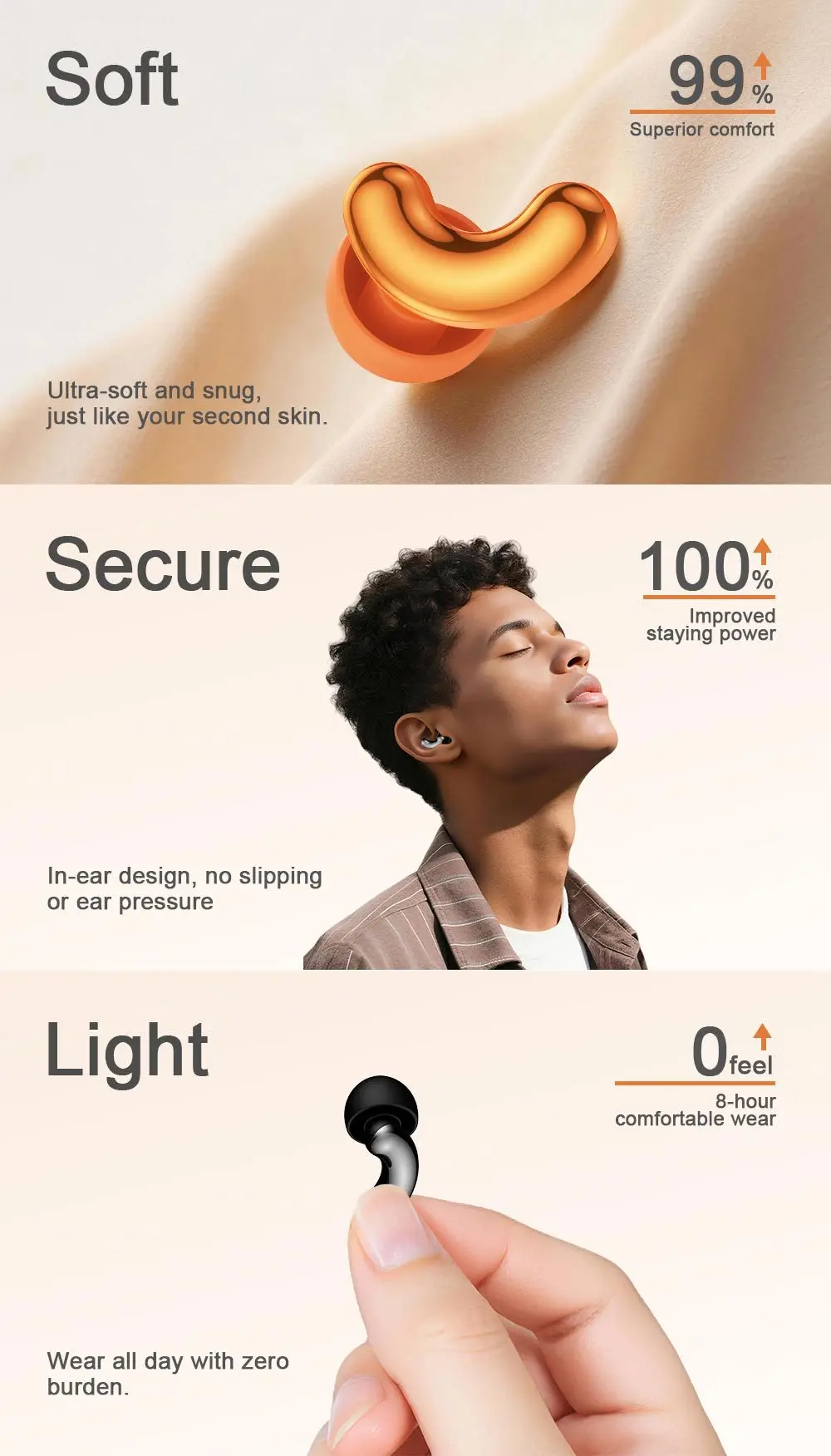 Silicone Ear Plugs for Sleeping 25dB Noise Cancelling Hearing Protection Reusable Earplugs for Sleep Focus Concerts Work Study