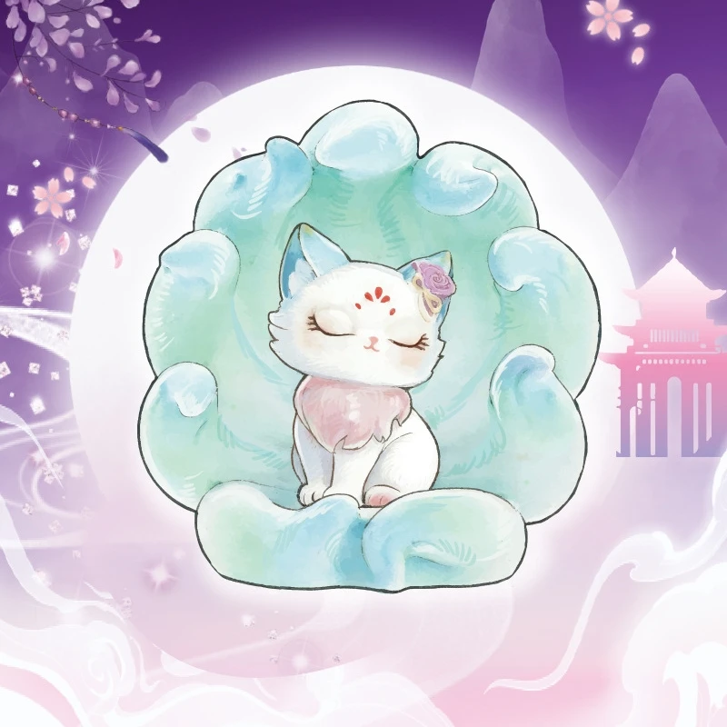 

Kawaii Nine-Tailed Fox Night Light Blind Box Glowing Collectible Figurines Cute Desk Decor Ideal Gifts For Kids Anime Fans & Hom