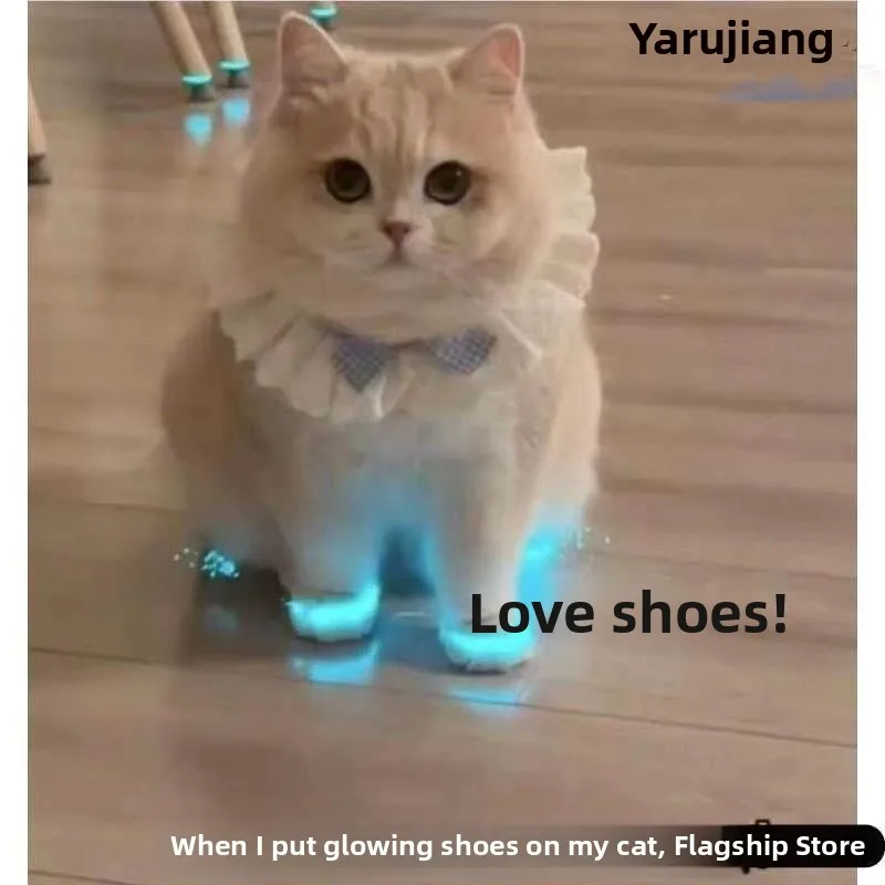 Luminous  Dog Shoes Toy Night Glow Children's Toy Night Photography Video Accessories Pet Shoes Baby Shoes Toy Glow in the...