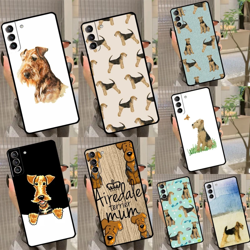 Airedale Terrier Dog Soft Case For Samsung Galaxy S20 FE S21 S22 S23 Ultra Note 20 S8 S9 S10 Note 10 Plus Coque