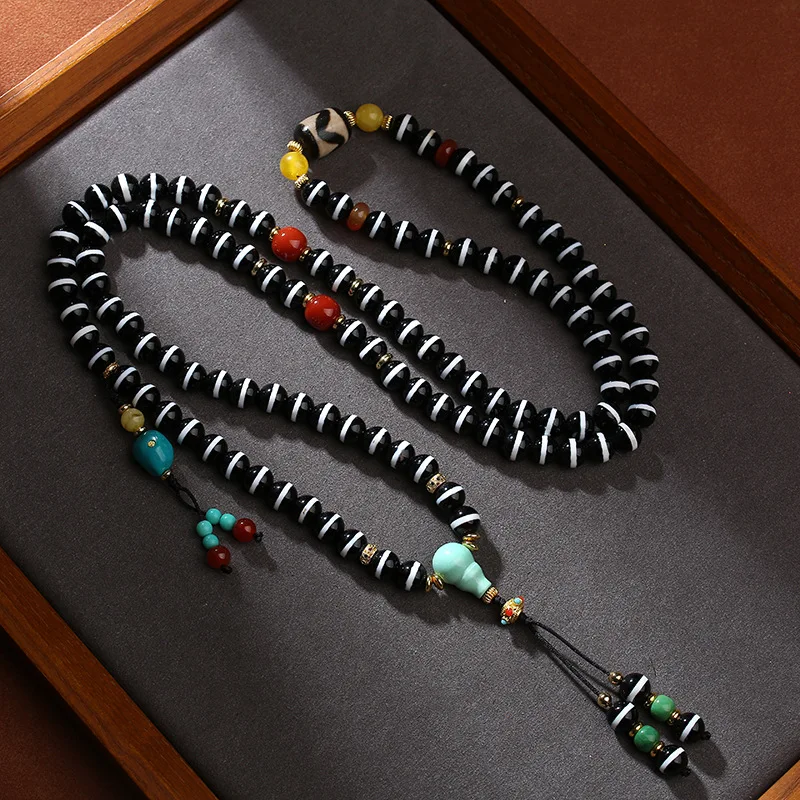 

Tibetan-style Agate Medicine Buddha 108-piece Buddhist Bead Pendant Multi-loop Handheld Beads