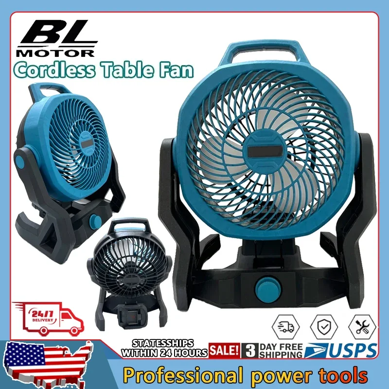 

Настольный/напольный вентилятор для кемпинга, многофункциональный, с регулируемой головкой, 3 скорости, питание от Makita