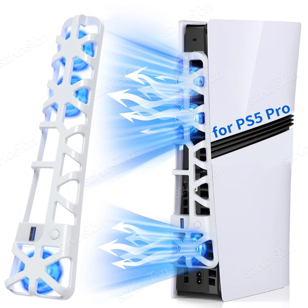 Voor PS5 Pro Koelventilator Externe ventilator Stille koeler met USB-poort Verstelbare snelheidsmodus voor PlayStation 5 Pro Disc Digitale editie
