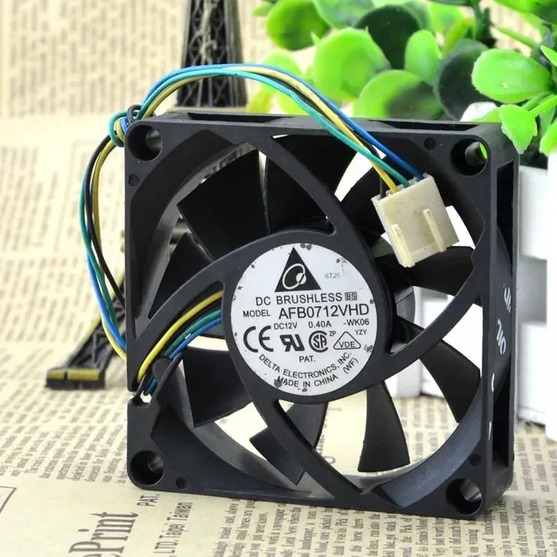 New Delta 7020 Fan AFB0712VHD 7CM Four-Wire Temperature Control Fan for AMD Radiator Equipment