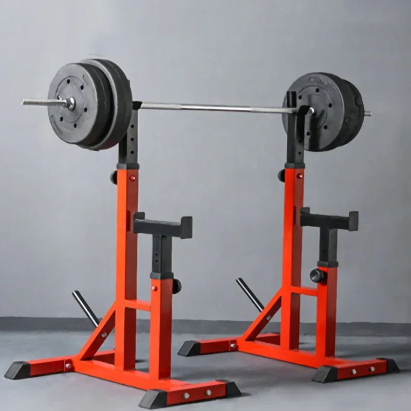 KX11 Adjustable Integrated Barbell Squat Rack Commercial Weight Lifting Barbell Rack Indoor Push Bench Barbell Semi-Frame Stand