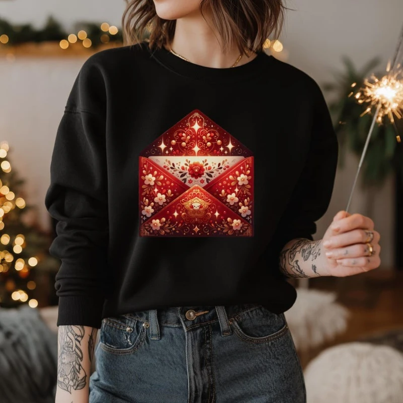 الصينية Coquette القوس البرتقالي Kawaii الحمضيات التسامي تصميم لطيف سعيد السنة القمرية الجديدة Clipart صورة الحرارية هوديي البلوز #4