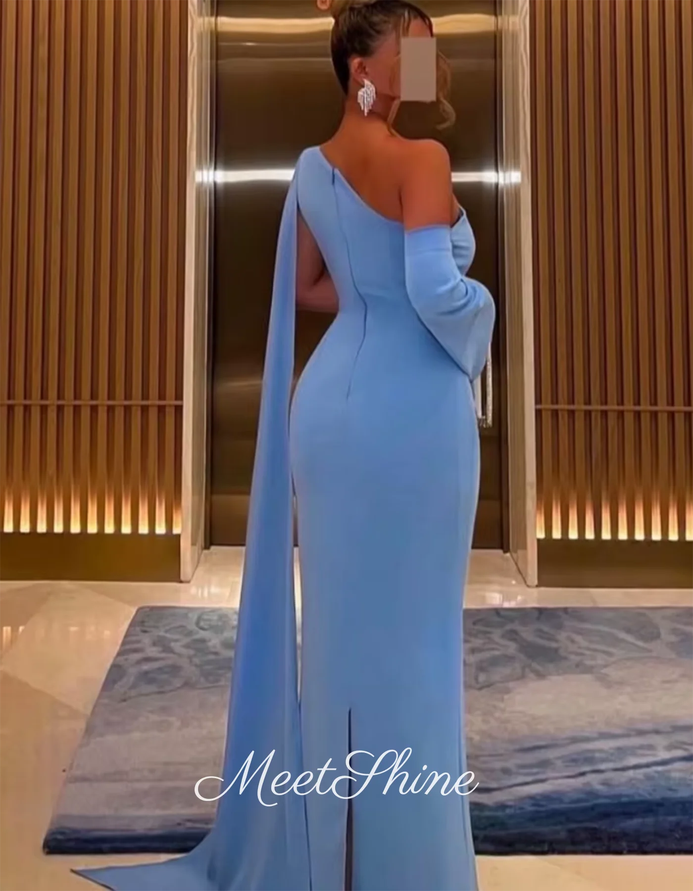 فستان أنيق للحفلات الراقصة بكتف واحد حورية البحر فستان سهرة أزرق حورية البحر المملكة العربية السعودية فستان رسمي لحفلات الزفاف 2025 مخصص