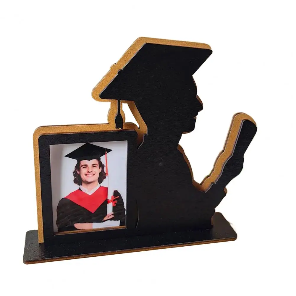 Деревянная фоторамка с градиентом, градиентная фоторамка с изображением контура шапки, для настольного компьютера