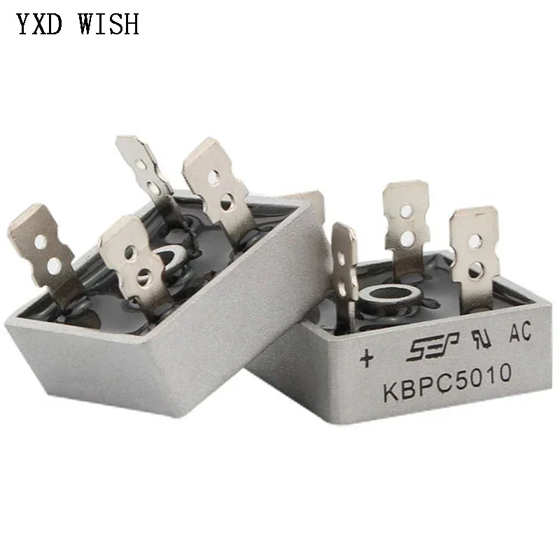 5pcs KBPC5010 Diode Bridge Rectifier KBPC 5010 50A 1000V AC Bridge Rectifier Diode DIY Kit