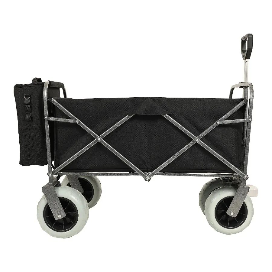 

Beach Wagon with Big Wheels for Sand 500lbs capacity All Terrain Steel Frame Utility Cart with 9 Pneumatic Tires Collapsible Fo
