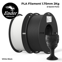 Creality PLA Filament 1.75mm PLA 3D Printer Filament 2kg Fit Most FDM Printer White and Black Ender-PLA Value Pack 2 Spools Pack