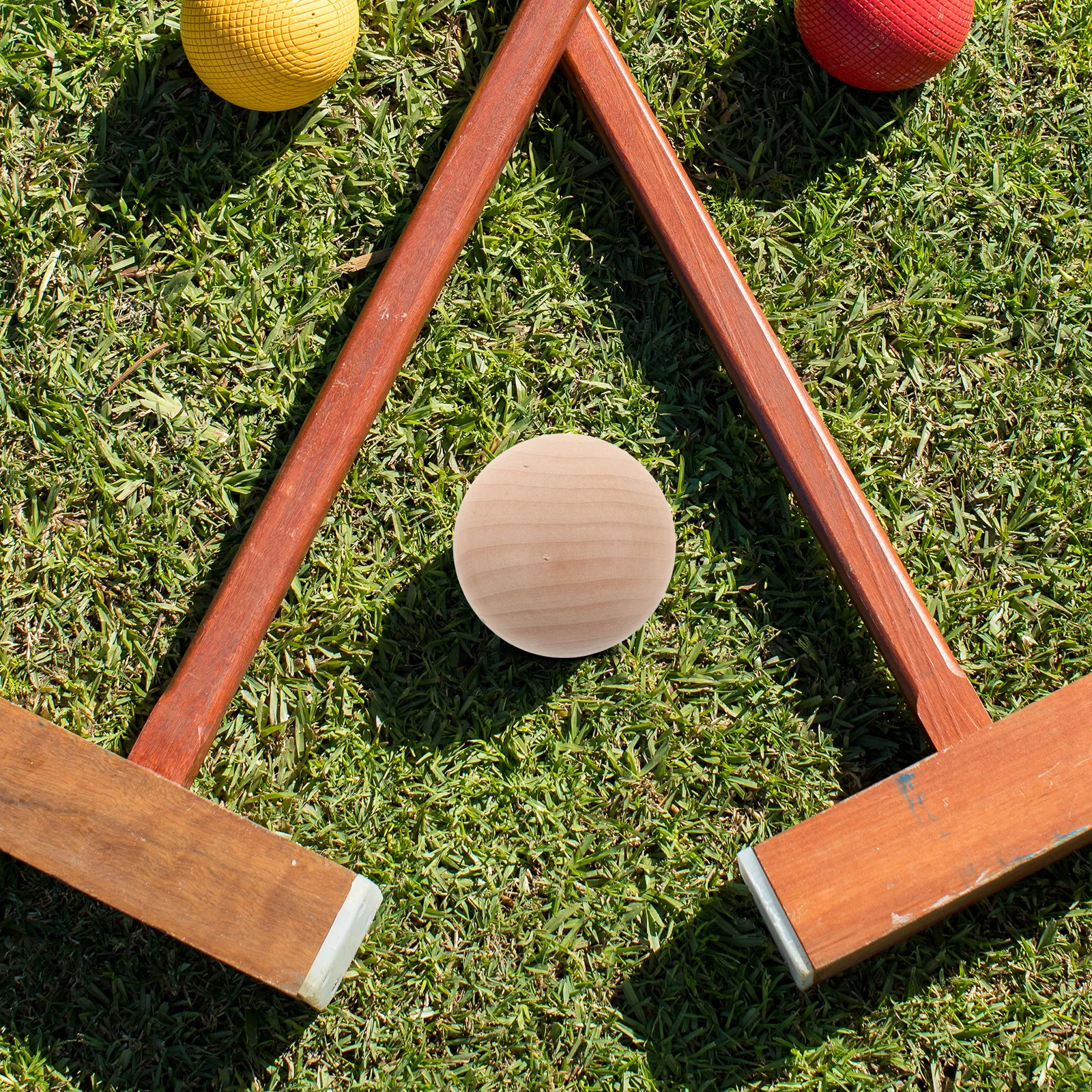 

6Pcs Natural Unfinished Wooden Croquet Balls Solid Beech Lawn Outdoor Backyard Game Replacement Crafting Painting Set
