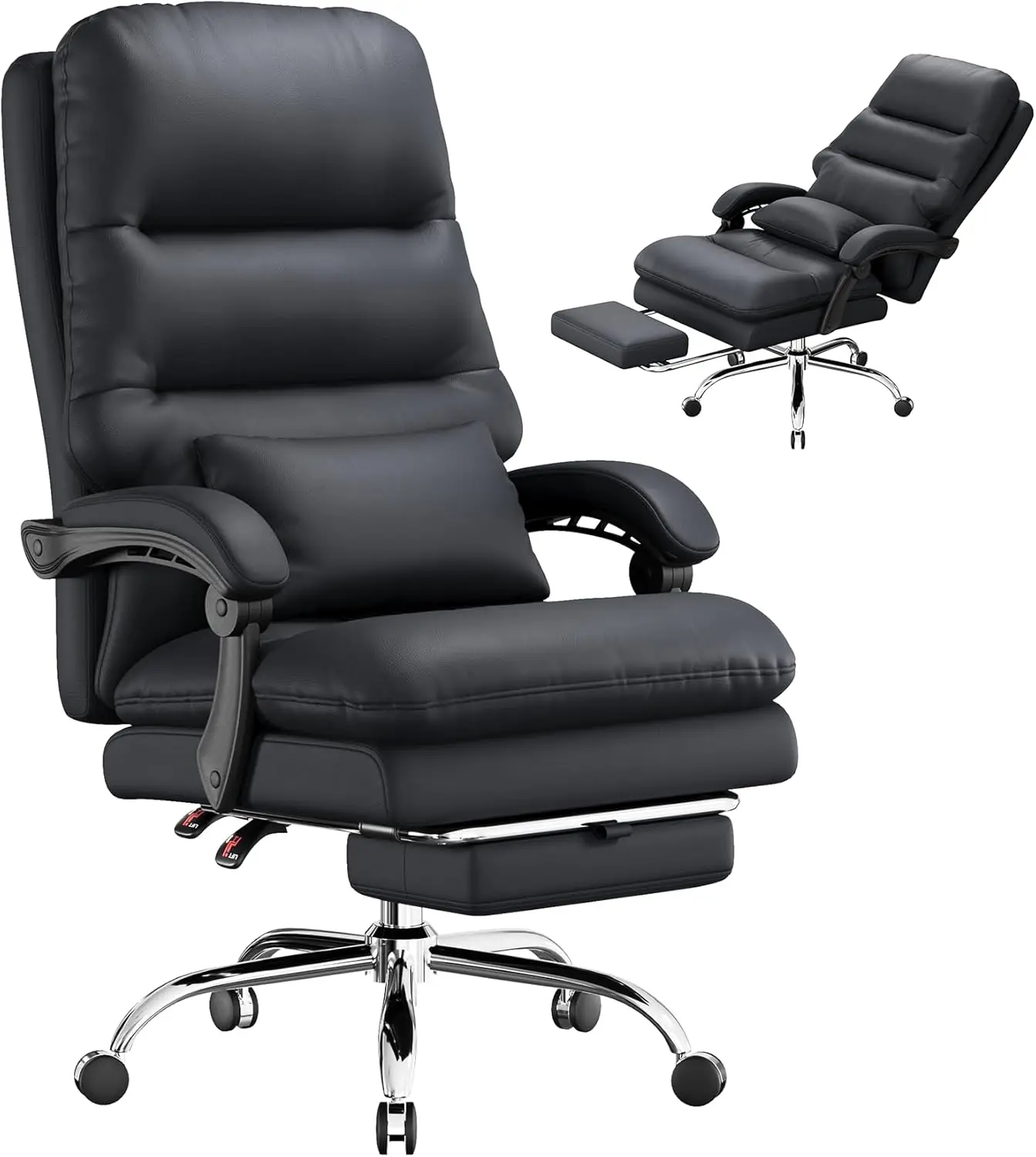 

Big and Tall Office Desk Chair, Ergonomic Chair, 400LBS PU Leather Computer Chairs, Executive Office Chair