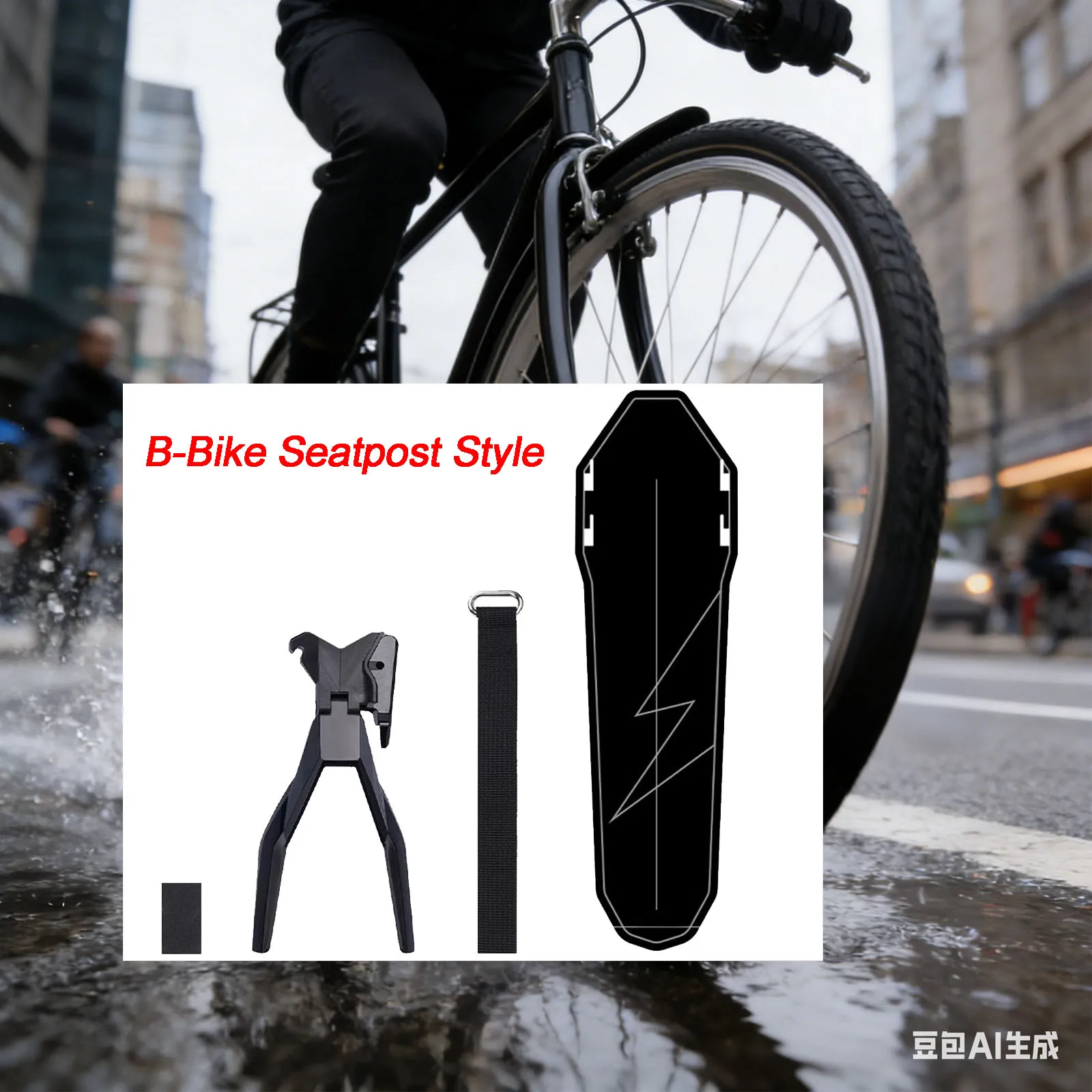 

1pc Bicycle Rear-Fender Kit PP5 Plastic Seat Cushion/seat Tube Installation Mudguard Bike Mudguard Replace Accessories