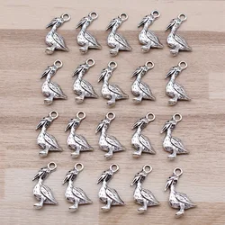 IFOCUS 20pcs/Lot Pelican Charms For DIY Jewelry Making Zinc Alloy 18x9mm/0.71x0.35inch