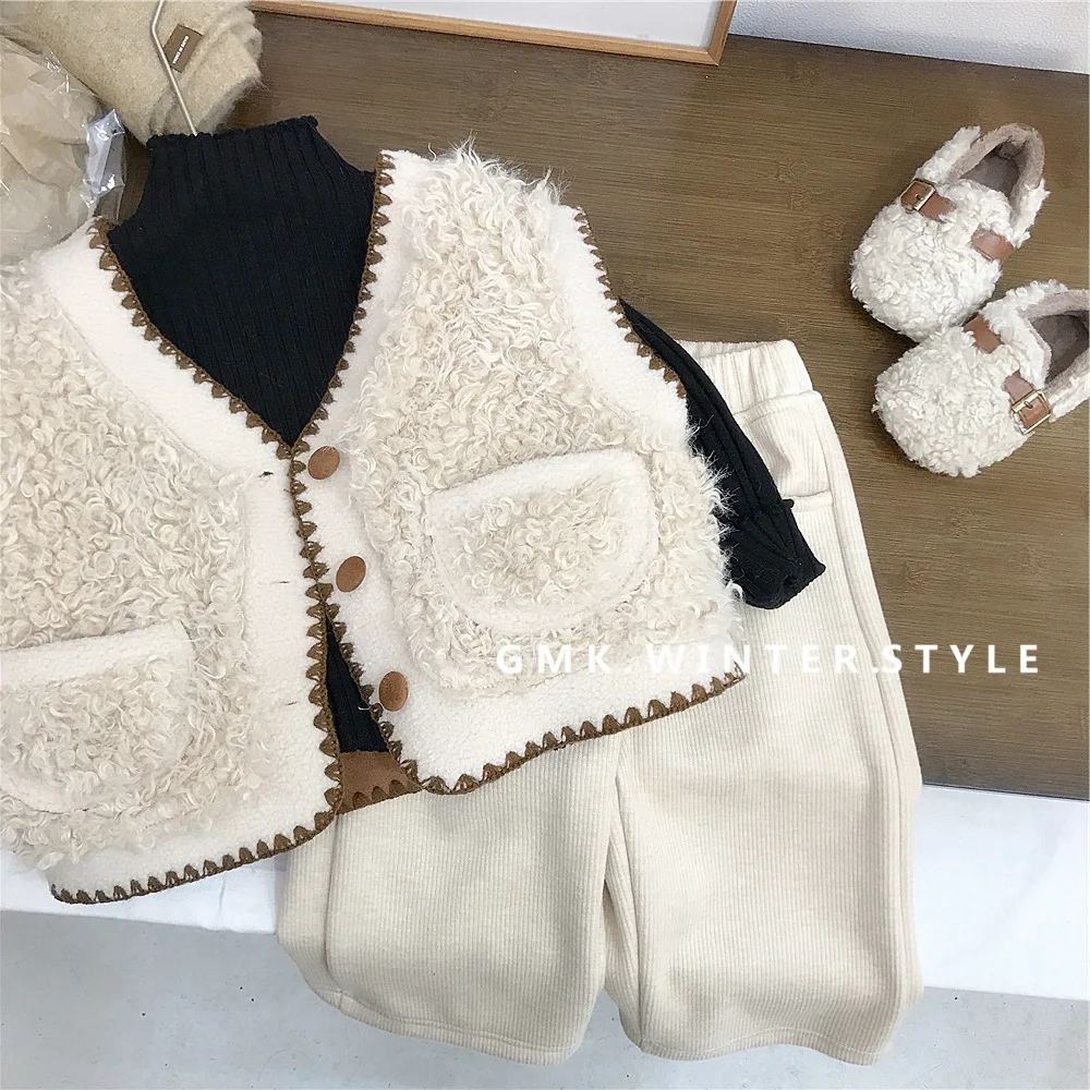 Meisjes Wit Vest Jas Gesplitst Vest 2024 Nieuwe Bovenkleding Stijl Baby Meisje Clip Kinderen Mouwloze Jas Koreaanse Eenvoudige Stijl