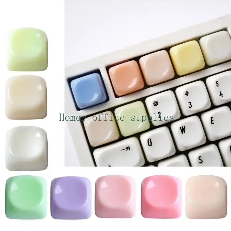 K43B Clear Polycarbonate Keyboard Keycap Collection, Rounded 1U Accent Covers for Mechanical Boards and Typing Layout Detail