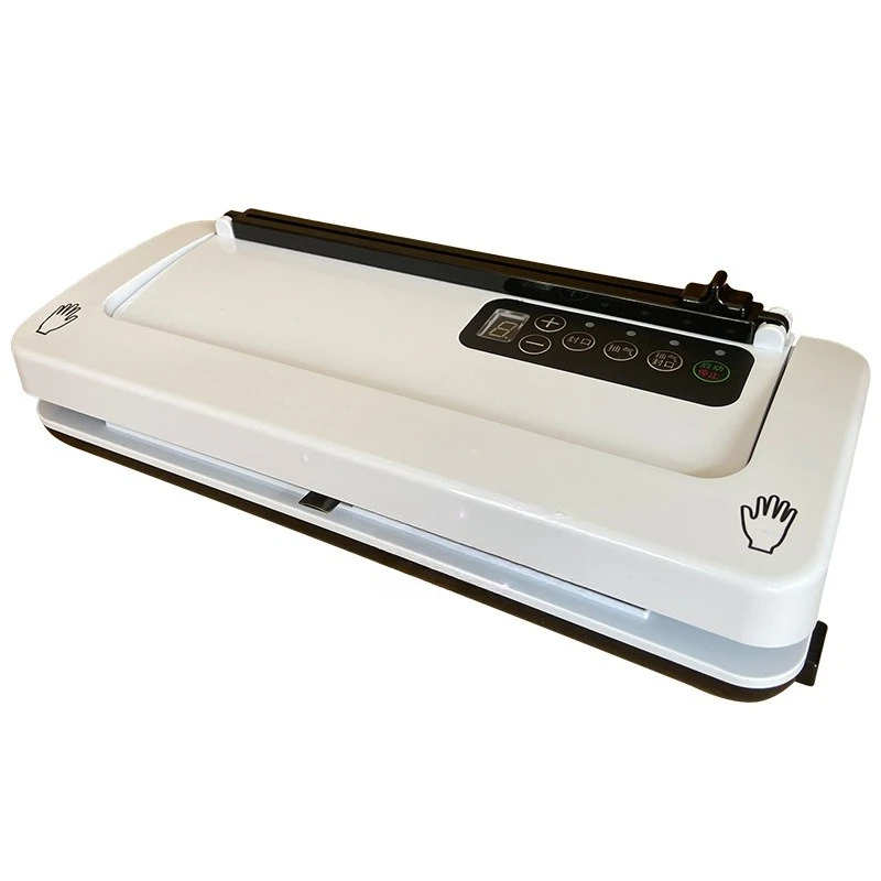 

H200 small automatic flat bag vacuum packaging machine with cutter, food smooth bag vacuum sealing machine