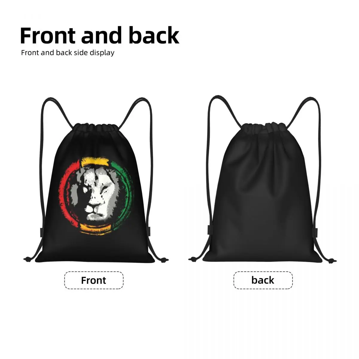 Rasta Reggae Lion Drawstring Bags Men Women Portable Sports Gym Sackpack Jamaican Pride Training Storage Backpacks