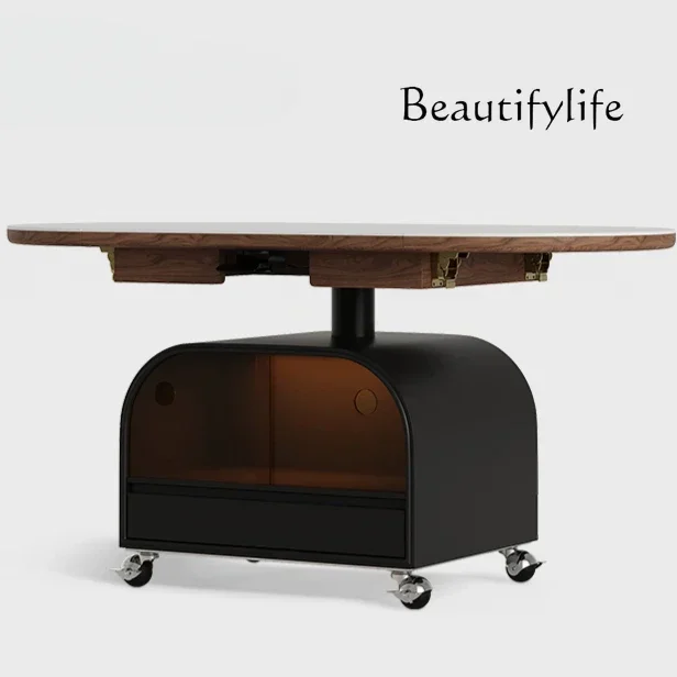 

Italian Minimalist Oval Rock Slab Dining Table Tea Table Two-in-one Folding Lifting Living Room X