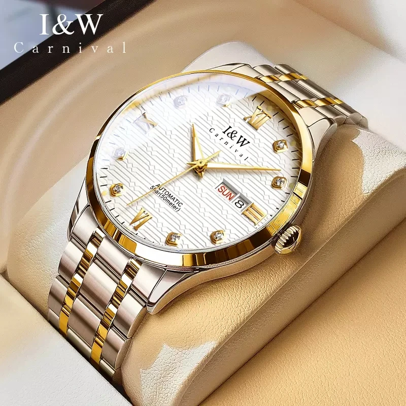 IW 2024 New Men Watch Fashion Business Casual Mechanical Watch For Men Fully Automatic Mechanical Watch Weekly Calendar Display