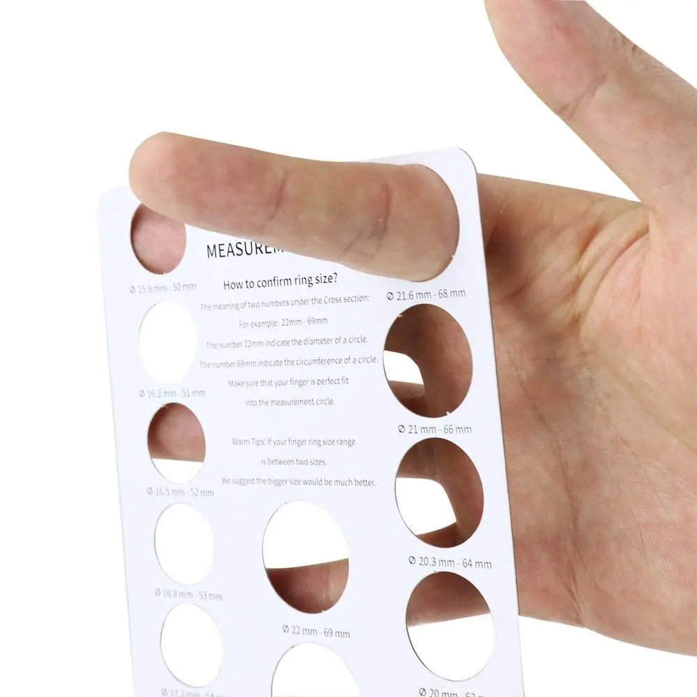 European Size Ring Ruler Ring Circumference Ring Measurer Card Board Ring Size Card Table Finger Size Board Ring Mandrel Stick