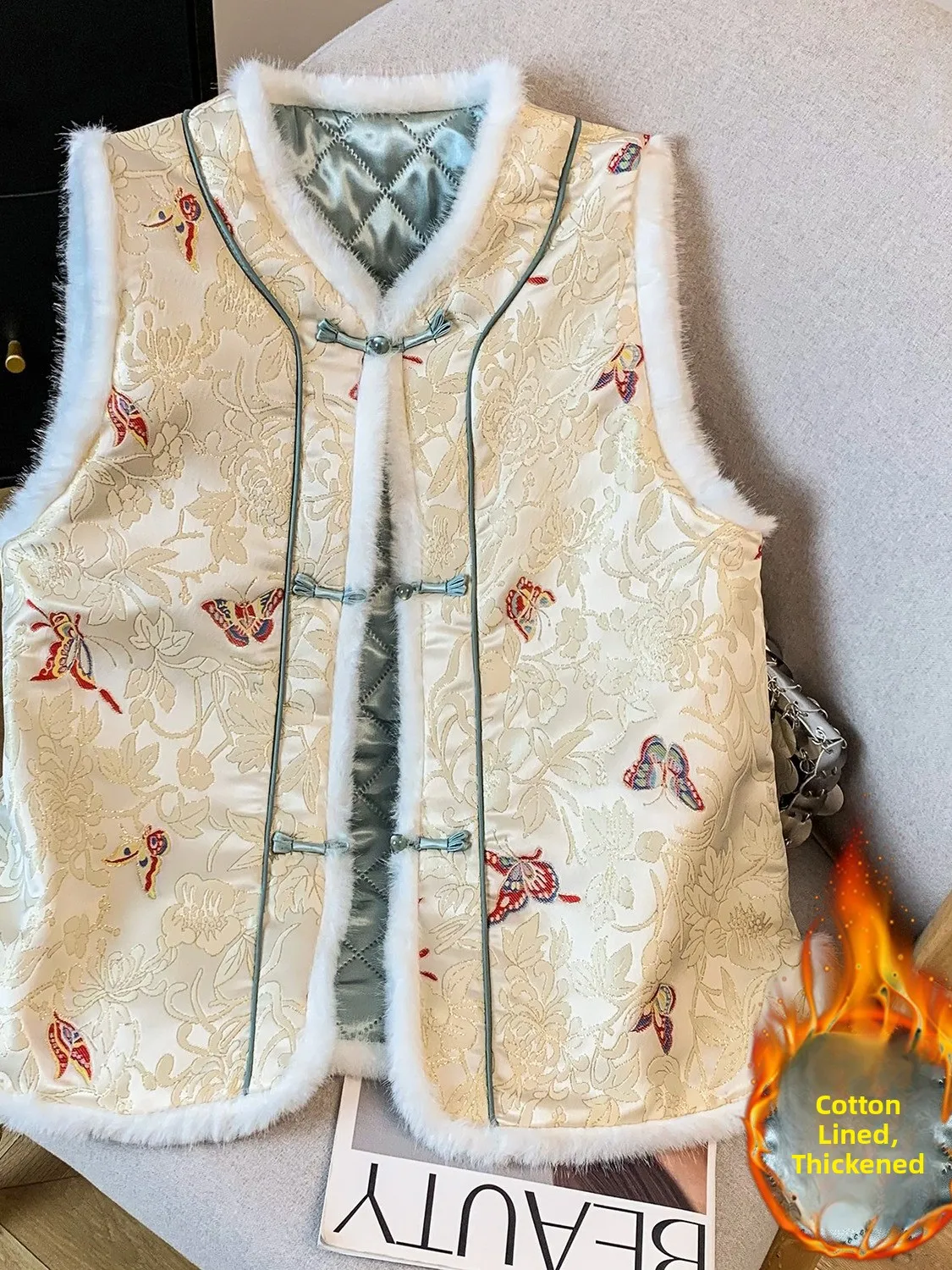 

Новый китайский зимний круглый хлопковый топ Ne Svel с винтажной вышивкой, женский топ на пуговицах с цветочным узором