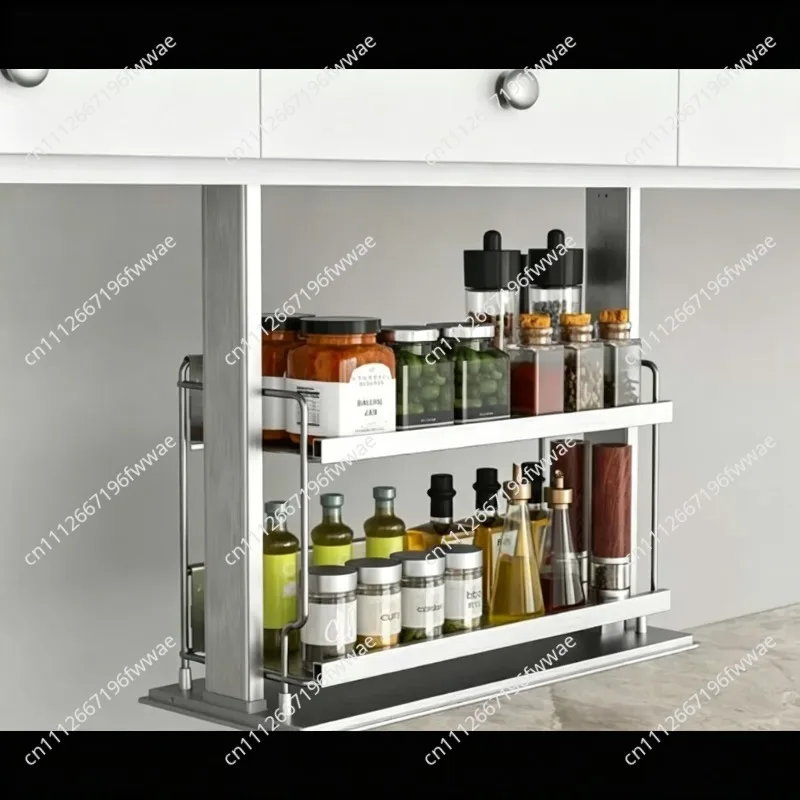 For Electric Lift Pull Basket Rack, Stainless Steel Kitchen Wall High Cabinet Storage Organizer