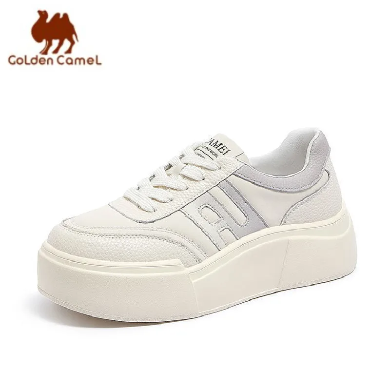 GOLDEN CAMEL Outdoor Women\'s Sports Shoes Breathable Ladies Shoes All-match Thick-soled Casual White Sneakers 2023 Autumn New