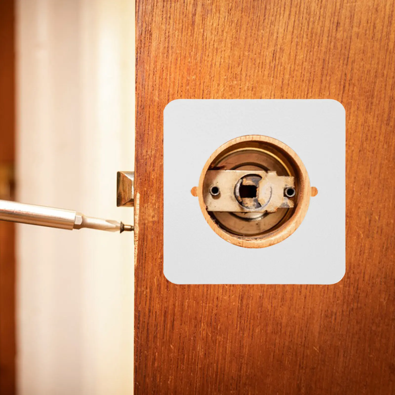 

Ремонтная пластина для дверного замка из нержавеющей стали, внутренний диаметр 5,5 см, усилитель защелки, накладка для фиксации дверной ручки, ремонтный заполнитель