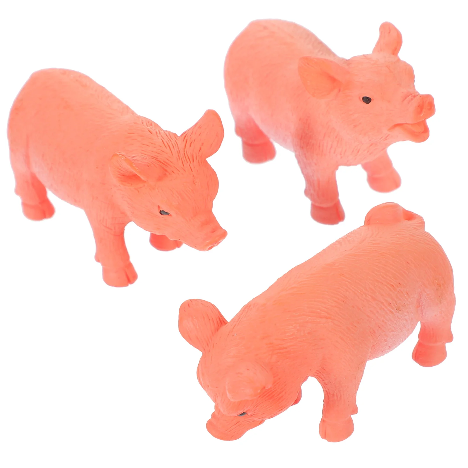 

3 Pcs Miniature Piggy Figurines Cute Small Plastic Pig Model Desktop Sculpture Landscape Decoration Adorable Animal nament