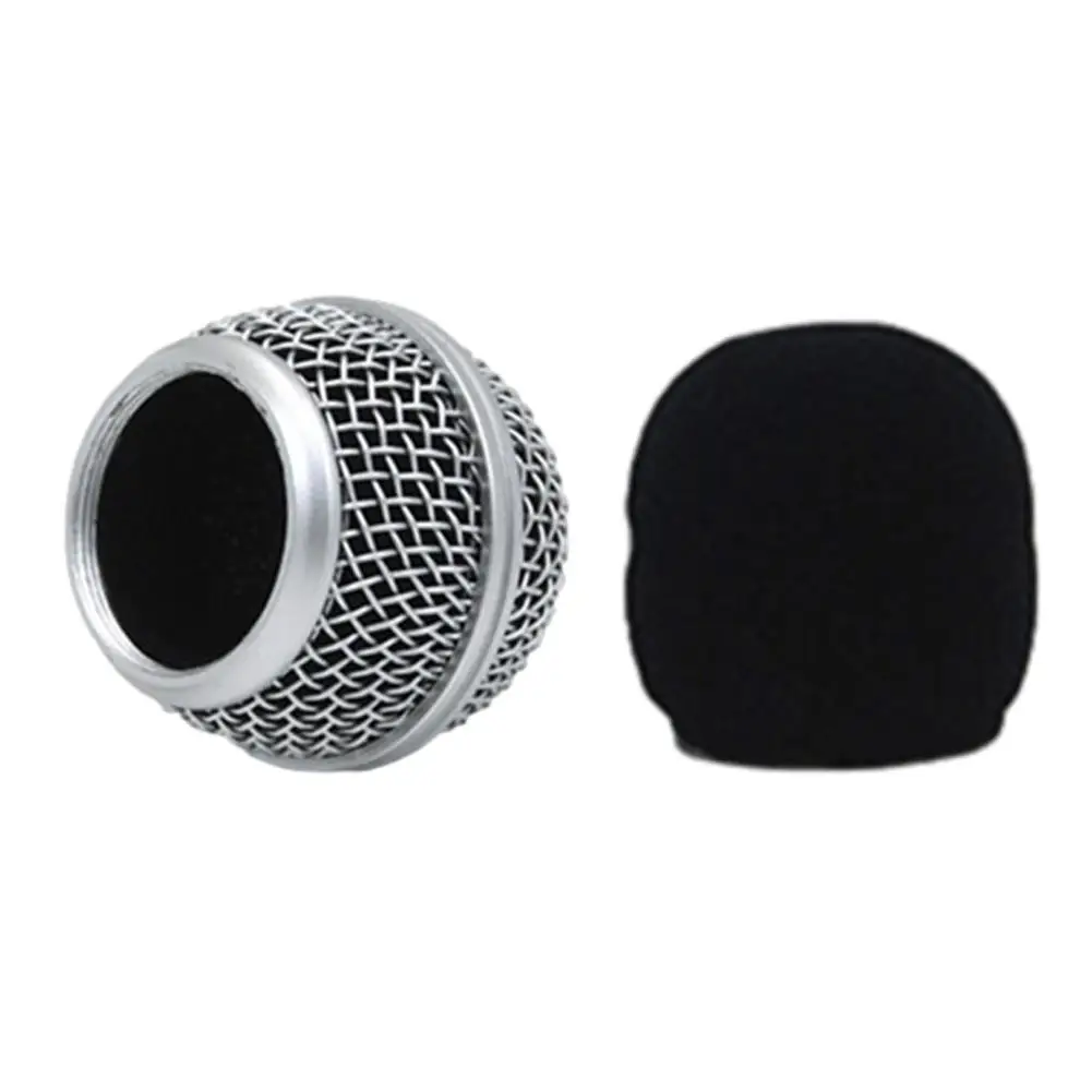 Replacement Ball Head Steel Mesh Microphone Grille Fits For Shure Beta57a/ Beta87a Microphone Grilles Sponge cover Accessories