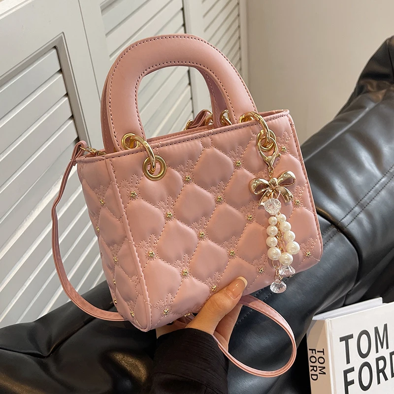 Temperament Women\'s Square Handbags for Party 2024 New Simple Versatile Single Shoulder Bags Elegant Fashion PU Crossbody Bag 