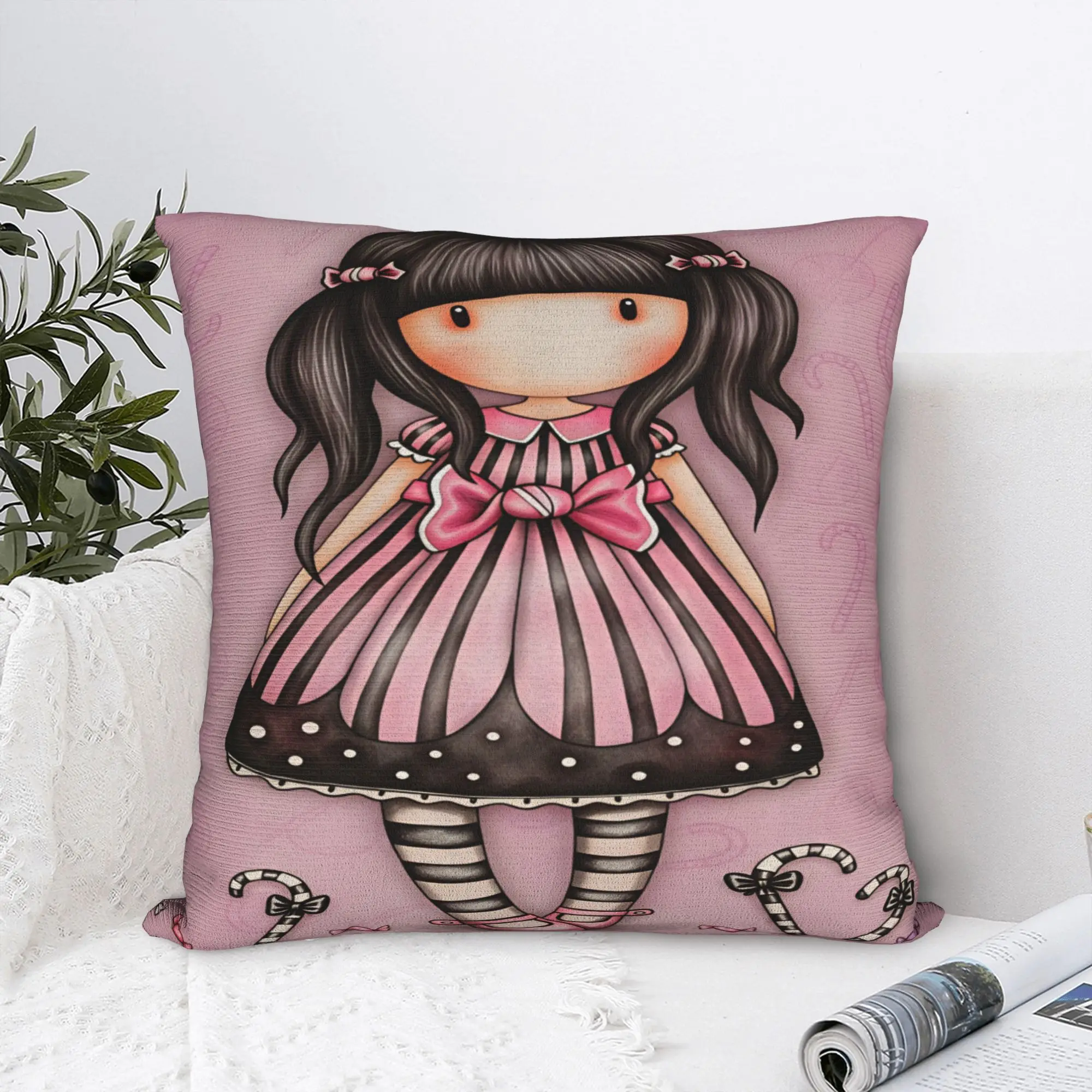 Cartoon Girl Santoro Gorjuss Pillow Cover  Cute Funny Pillow Case For Sofa Bedroom Home Decor Soft Pillowcases Gift