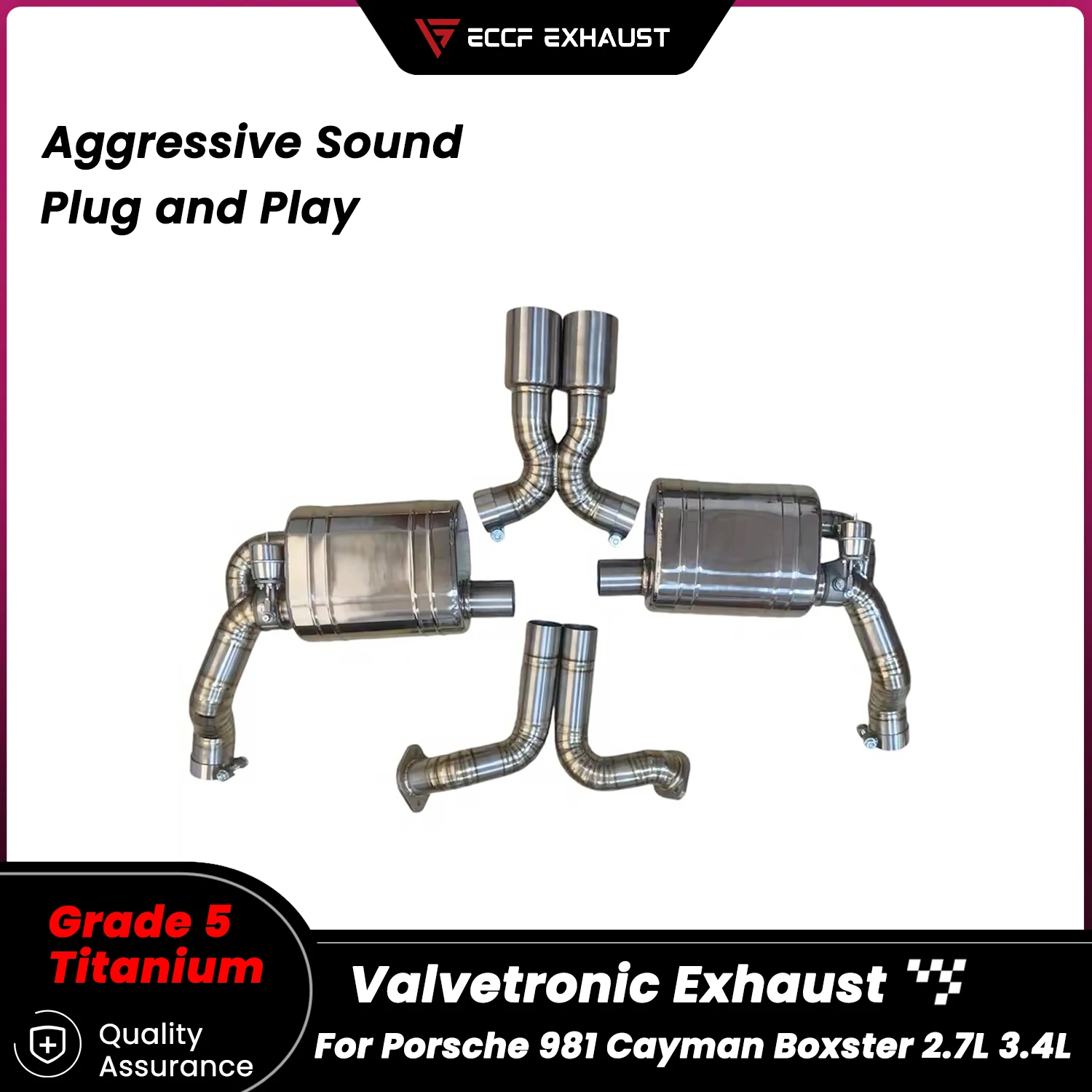 

TItanium Pneumatic Valve Catback Exhaust for Porsche 981 Cayman Boxster 2.7L 3.4L Unleash True Exhaust Performance
