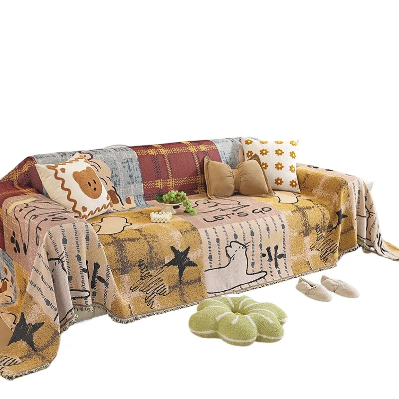 

Вязаное полотенце для дивана с рисунком щенка, чехол для дивана, одеяло, всесезонное одеяло с пылезащитной подушкой