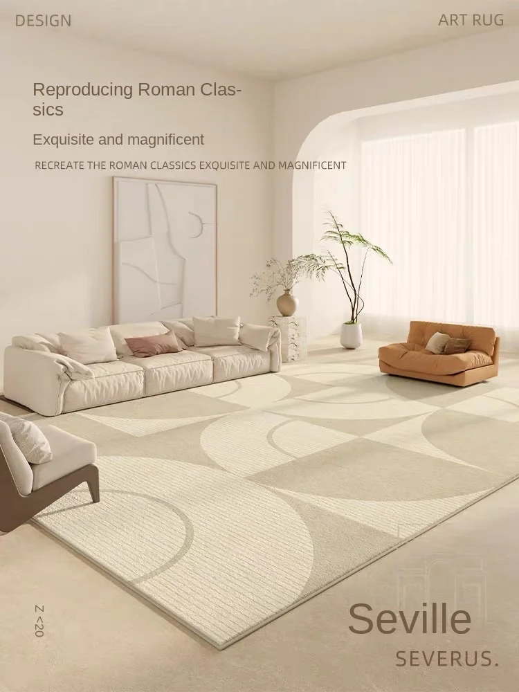 

VIKAMA Nordic Imitation Cashmere Washed Back Carpet Home Sofa Coffee Table Blanket Light Wabi Sabi Large Area Bedroom Mat