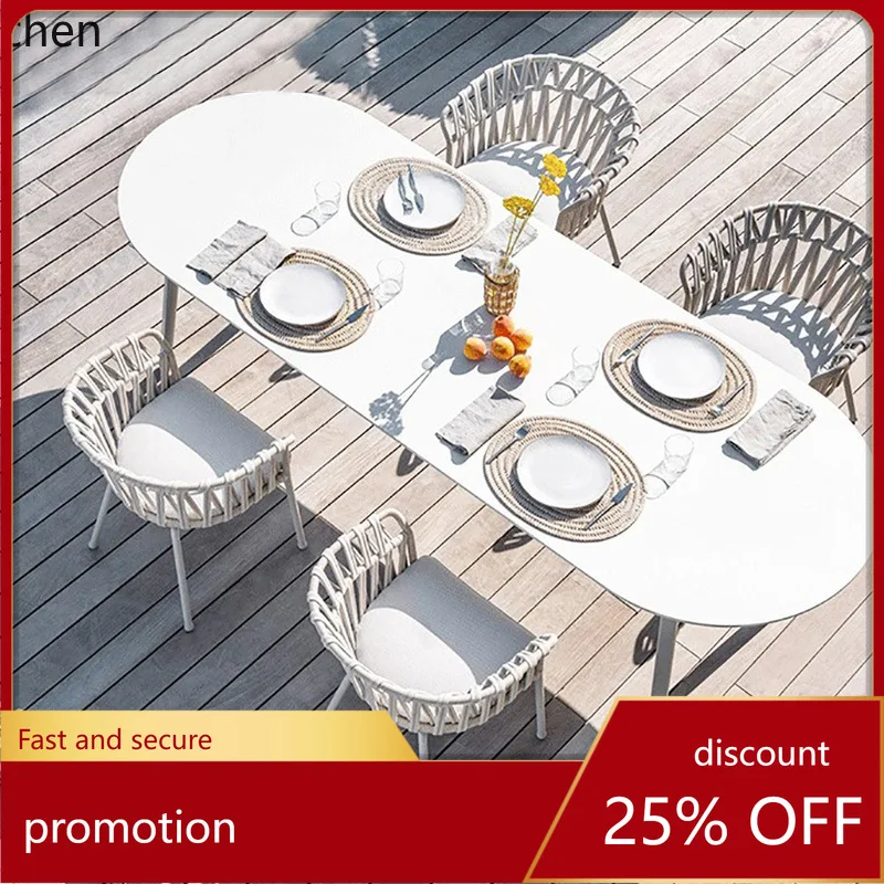 ZML Outdoor Table and Chair Rattan Woven Leisure Courtyard Balcony Three-Piece Set Outdoor Rainproof Combination Furniture