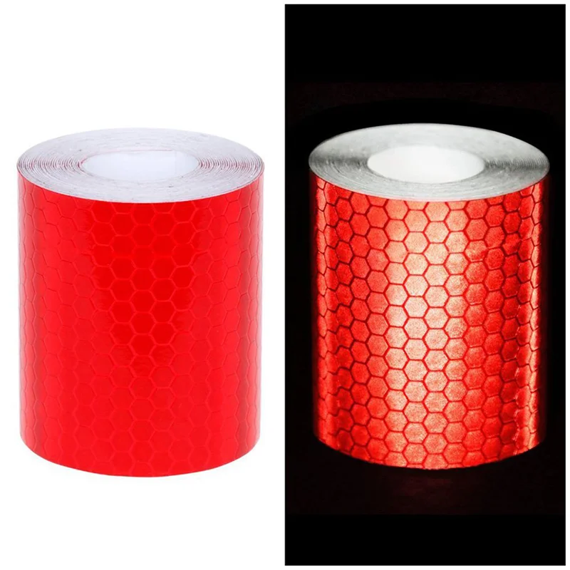 

4 шт. 50 мм х 3 метра клейкая лента предупреждающая лента отражающая лента защитная маркировочная лента белая и красная