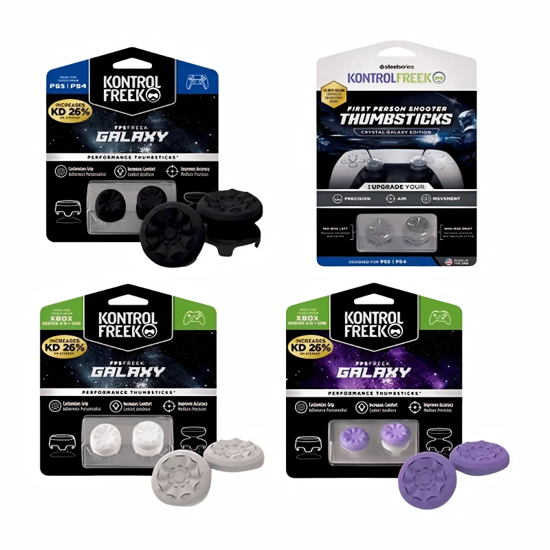قطعتان من أغطية عصا التحكم غير القابلة للانزلاق لوحدة تحكم Xbox One/Series X/S & PS4/PS5 - مقابض إبهام متينة خفيفة الوزن مضادة للتآكل