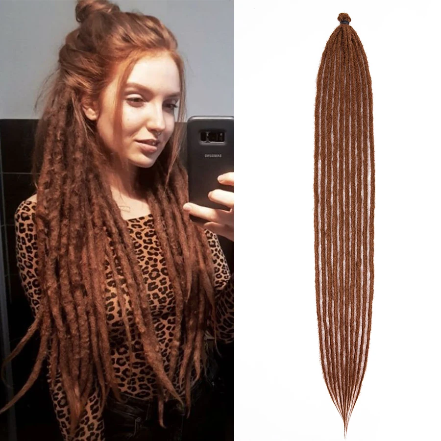 Reggae Dreadlocks Synthetisches Flechthaarteil Weiches, hautfreundliches Häkelhaar Knotenlose Flechthaarverlängerung Exotica Nu Locs – Detail 11