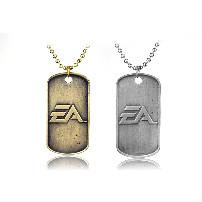 Fashion Jewelry BF4 Battlefield 4 Dog Tag badges Military Card Necklaces Pendants antique Bronze and Tin Necklace for men