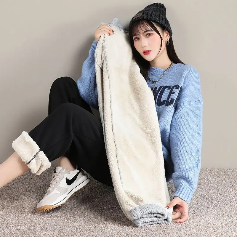 الحريم S-3XL السراويل النساء السراويل الفضفاضة عارضة Pantalones رشاقته شتاء دافئ الحد الأدنى Teems للجنسين الكورية أزياء الطلاب Ins