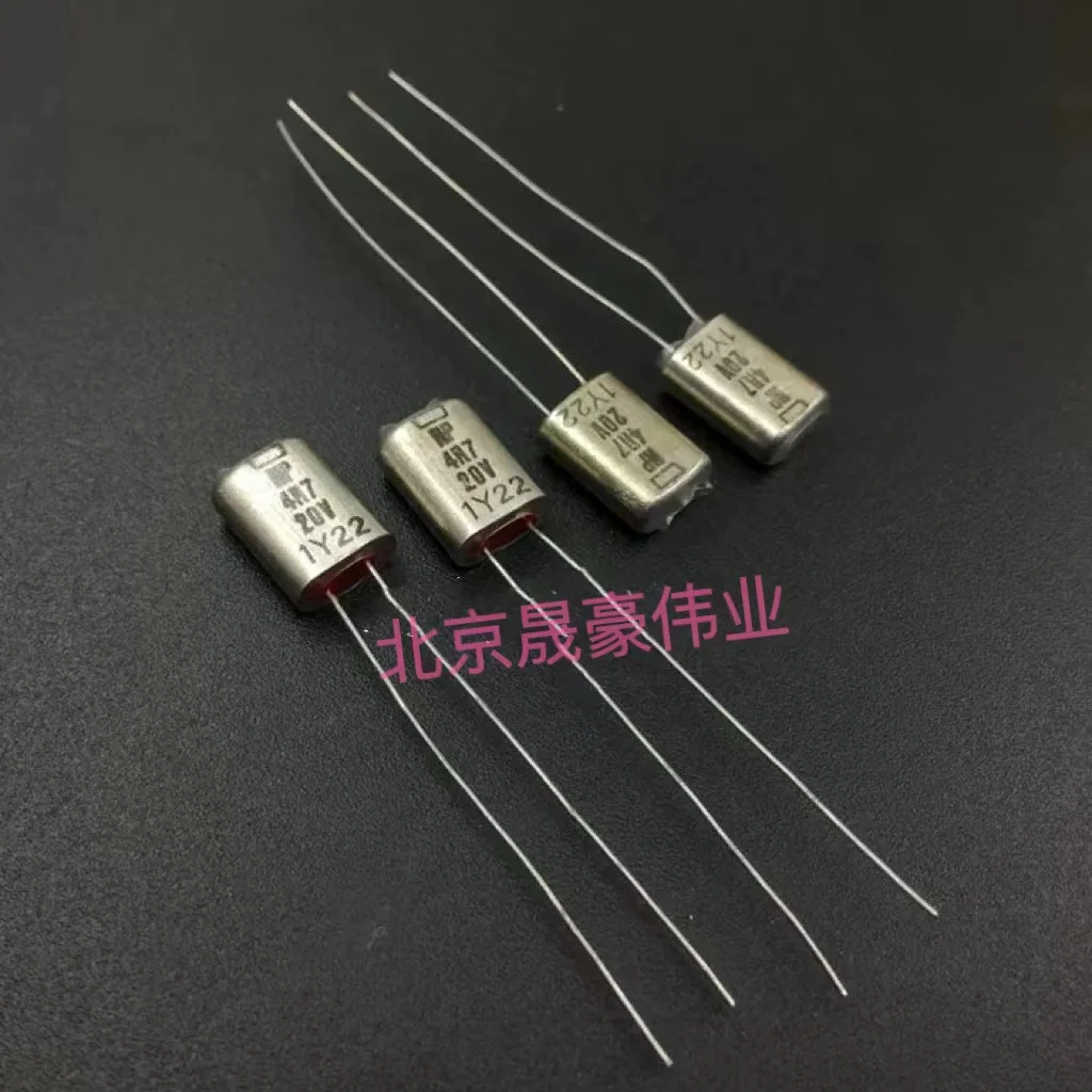 2pcs  TYPE NP20SU4R7 20V4.7UF Bipolar Red Head Copper Shell Silver Film Silver Tantalum Polarized Capacitor 4.7UF 20V