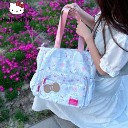 Sanrio Hello Kitty nowa kreskówka śliczna kokarda duże torba z rączkami styl japoński torba Crossbody damska modne torebki Y2k wszechstronna torba na ramię