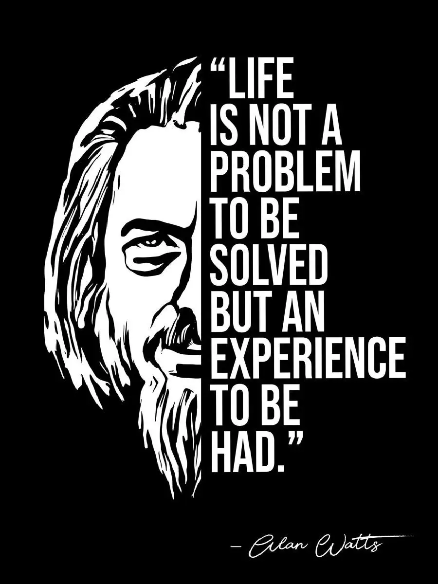 Alan Watts Inspirational Quotes Poster  Art Print for Home Office Mancave Wall Decor Interior Design Collection