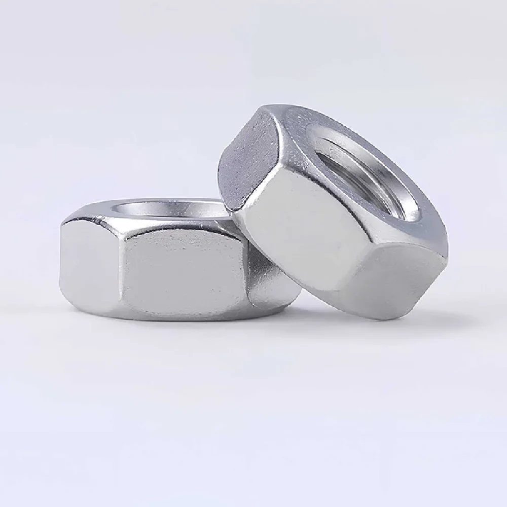 M4 M5 M6 M8 M10 M12 M14 M16 M18 M20 M24 304 Baja Tahan Karat Benang Halus Mur Hex Aksesori Perangkat Keras Mur Pengunci Segi Enam