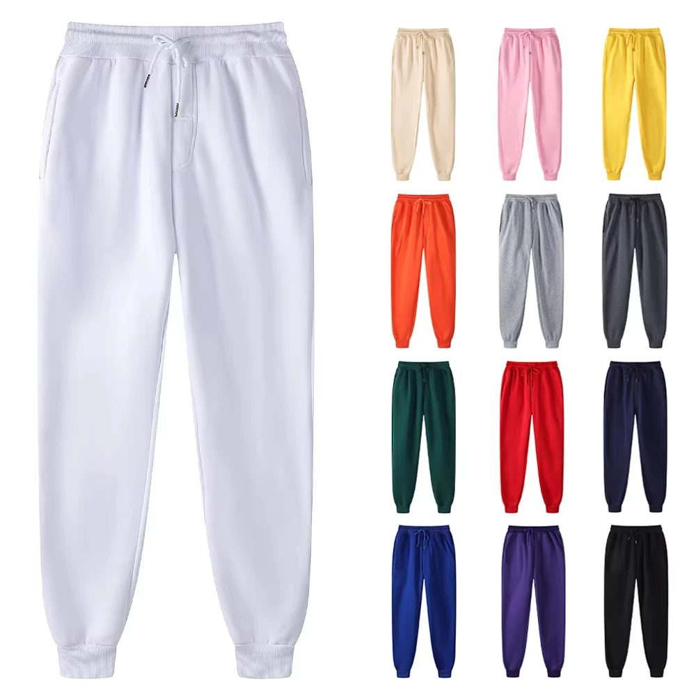 Blank Fleece Sweatpants Jogging Wear Track Pants Men Joggers Wholesale Trousers White Sport Pants for Women Pantalones De Hombre
