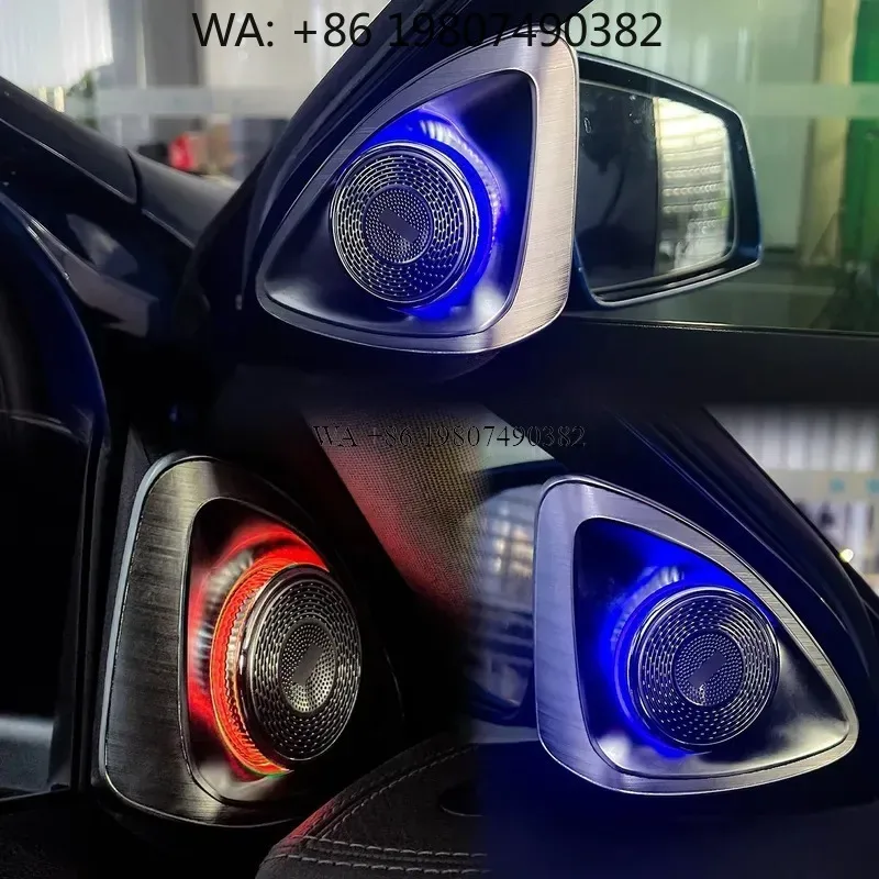Alto-falante Tweeter Rotativo 4D wmwmnu com Luz Ambiente LED de 64 Cores para Interior de Carro GLA Class X156 2013-2019